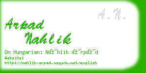 arpad nahlik business card